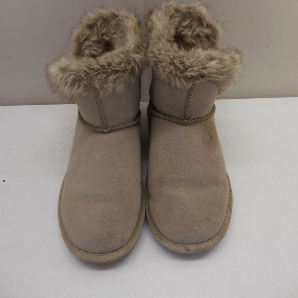 Bear Paw‎ Women's Ankle Boots Konnie Fur Trimmed Tan Suede 8
